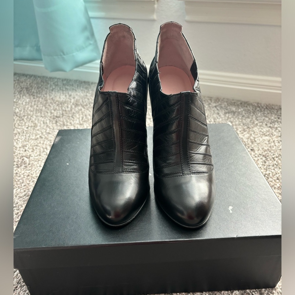 Chanel Short Boots Leather Black 38.5EU Runway Edition